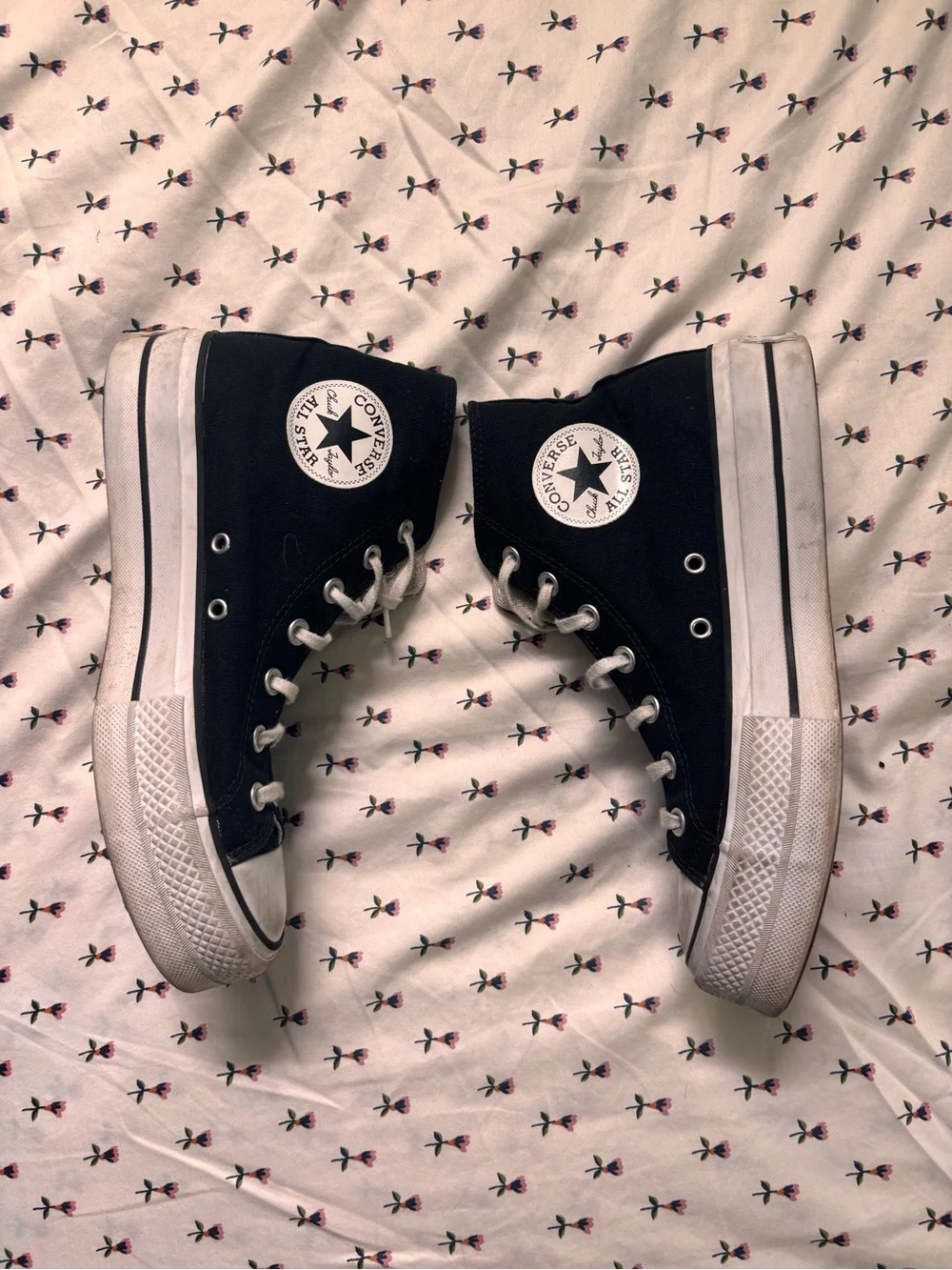 Converse Black High-Top Kids Sneakers with White Trim